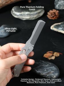 Portable Pure Titanium Folding Comb Anti-Static Hair Brush Mens Mini Version Ladies Special Long Hair Home Use Comb