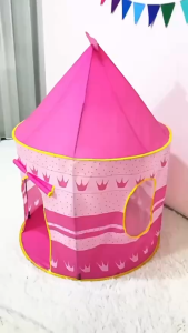 Castle Play Tent Conveniently Folds in to A Carrying Case