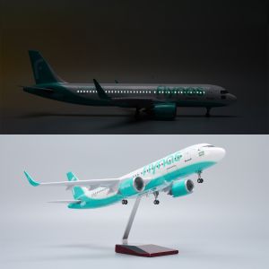 1/80 Large Scale 47cm Saudi Flynas A320 Resin Diecast Airplane Model with Landing Gear Wheel For Display Collection or Toy Gift