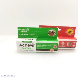 Bộ kem giảm mụn mủ trứng cá mụn bọc cho nam và nữ lành tính cho mọi loại da đạt chuẩn GMP Acnevir Santafa tuýp 15g