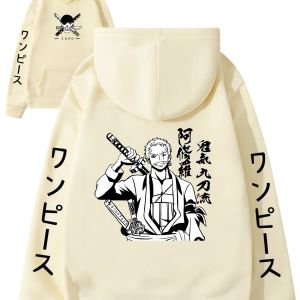 Bandai | Zoro Anime Loose Hoodie Sweatshirt Anime Hoodie