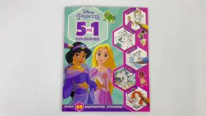 Disney Princess 5 In 1 Colouring Book With Over 60 Stickers & Fun Activities