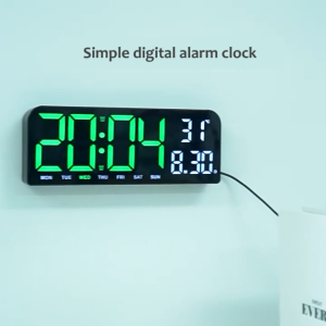LED Digital Alarm Clock Electronic Wall Clock Large Number Display Bedside Alarm Clock Desk Alarm Clock for Bedroom[Winnereco World]
