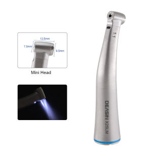 1:1หัวขนาดเล็กสำหรับงานทันตกรรม LED ใยแก้วนำแสงคอนเนคเตอร์ชนิด E-Type ตัวสเตนเลสสตีล4สเปรย์น้ำแร่ทันตกรรมความเร็วต่ำแฮนด์พีซ