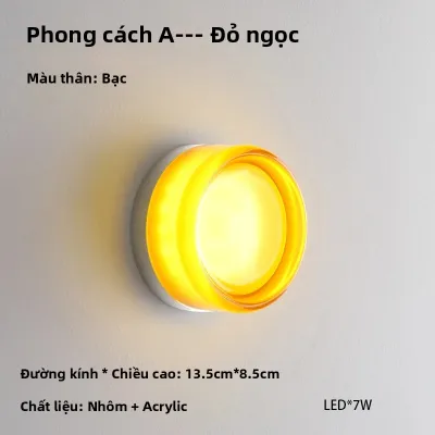 Đèn Tường Acrylic Đơn Giản Kiểu Bắc Âu Chống Thấm Nước Phòng Ngủ Cạnh Giường Ngủ Chiếu Sáng Không Khí Cho Hành Lang Ban Công Đèn LED Treo Tường Màu Xám Cam Trắng