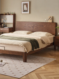 YUANSHI YUANSU | Modern Nordic Simple Style Solid Wood Bed 1.8m