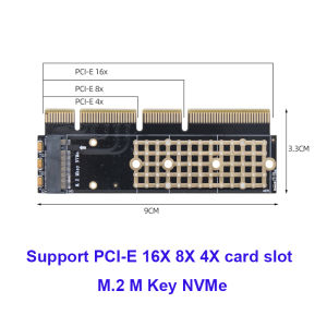 Thẻ Chuyển Đổi M.2 NVMe M-Key Sang PCIe 3.0 X4/X8/X16 Dành Cho Máy Tính Để Bàn Khe Cắm Card Đồ Họa PCI-E Bên Trong Tương Thích Với SSD