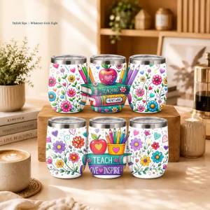 Teachers Day Vacuum Flasks 12oz Stainless Steel Insulated Coffee Mug with Leakproof Lid Vacuum Double Wall Travel Tumbler
