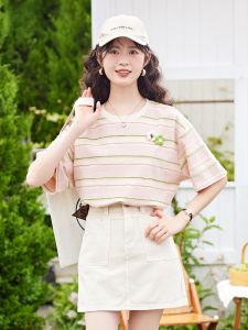 MUTU | Design Sensibility Floral 3D Stripe T-Shirt