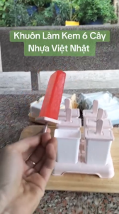 Khuôn làm kem vuông 6 que Việt Nhật 5621 nhựa PP an toàn que cầm tiện lợi khay làm kem cho bé cao cấp