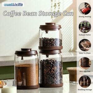 JustLiving Glass Coffee Canister 600ml/900ml/1200ml/1700ml/2000ml Pop Top Coffee Storage Airtight Canister Food Storage Container with Pop Lid Kitchen High Borosilicate Glass Contianers