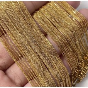 GoldandJewel 18K Saudi Gold Foxtail chain necklace real pawnable jewelry