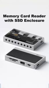 Hagibis | Hagibis M.2 NVMe SSD Enclosure USB C to M.2 SSD Case SD/Micro SD 4.0 High-Speed Memory Card Reader 10Gbps TF for Camera Laptops
