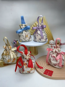 Specool® 50PCS/Set Wedding Candy Bags Drawstring Goodies Bag Wedding Candy Boxes Holiday Souvenir Gift Bag