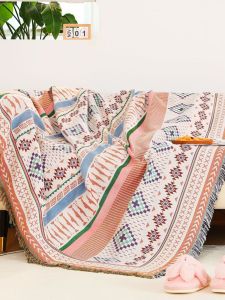 Scandinavian Instagram Geometric Pattern Sofa Cover Full Covered Sofa Cover Dust Cover Full Covering Sofa Slipcover Cover Towel Export Quality