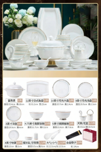 JINGDITAOCI | Stylish Traditional Chinese Bone China Tableware Set Jingdezhen Ceramics