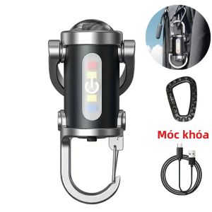 Mini COB LED Đèn Pin Móc Khóa USB Có Thể Sạc Lại Đèn Làm Việc Chống Nước Móc Khóa Để Cắm Trại Đi Bộ 800LM Đèn Bỏ Túi