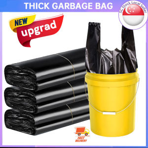 🇸🇬【SG stock】50/100psc Flat/Handle Garbage Bag Thickened Disposable Trash Bags Rubbish Bags Dustbin bag Thick Rubbish Bag Plastic Bag Eco-friendly black trash bag