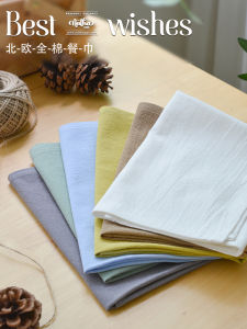 Nordic Style Pure Cotton Dining Mat Washed Cotton Tea Towel Simple Color Tablecloth Home Use Kitchen Table Decorations