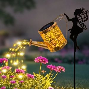 Solar Fairy Watering Can Lights Waterproof Garden Lights Outdoor Hanging LED Solar Kettle Lamp for Patio Villa Path Lawn Decor