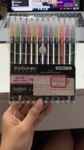 🖊️ Bộ Bút Gel Dạ Quang ZUIXUA Neon 12 Màu – Tô Sáng Mọi Trang Viết!