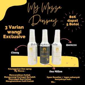 Paket usaha my mozza whitening deo spray isi 5pcs non alkohol 100%ori