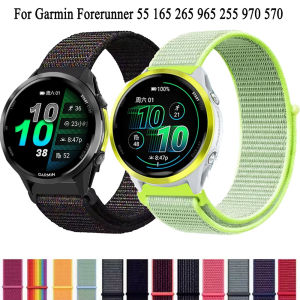 20mm 22mm Nylon Loop Strap For Garmin Forerunner 970 570 55 158 165 265 965 745 255/Active 6 5/Vivoactive 6/Venu 3/2 Bracelet