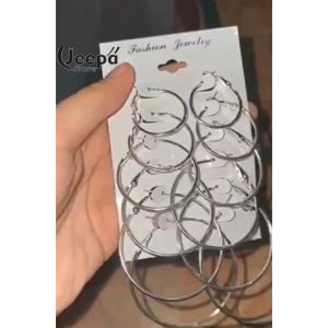 Anting Set 6 Ring Aksesoris Fashion Korean Model Terbaru Kekinian Simple Sederhana