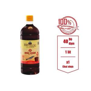 Nước mắm Phú Quốc Khải Hoàn 1000ml 40 độ đạm x1 chai nhựa