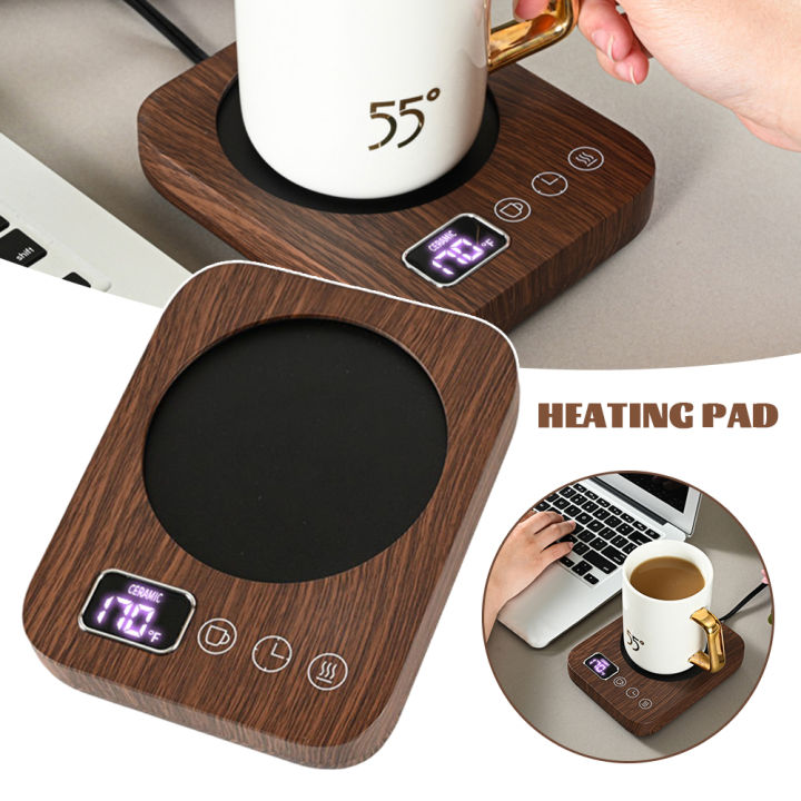 RAY USB Coffee Warmer Adjustable Wood Grain Electric Coffee Cup Warmer