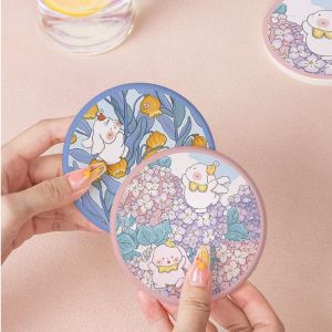 Creative Ceramic Coaster Durable Heat Resistant Absorbent for Office Table Dinner Party Fast Drying Unique Korean Style Home Decor