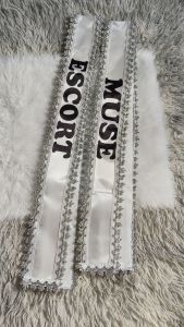 MUSE & ESCORT [FOR INTRAMS] CUSTOMIZED SASH SATIN RIBBON WITH SILVER LINING