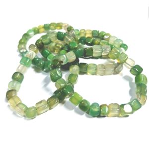 4704# 绿纹玛瑙 Green Lace Agate ( 平安 Peach,健康 Health)绿纹石 Green Lace Stone天然水晶手链 Natural Crystal Bracelet 玛瑙手链 Agate Bracelet