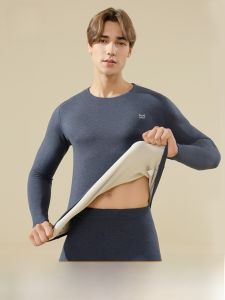 MiiOW | Mens Thermal Fleece Lined Wool Silk Thickened Base Layer Shirt Inner Wear Autumn Winter Warm Clothing MiiOW Cat Person Brand