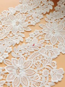 Retro White Floral Lace Trim Home Textile Skirt Hem Handmade Decorations Soluble Hollow out Edging Fabric for DIY Crafts
