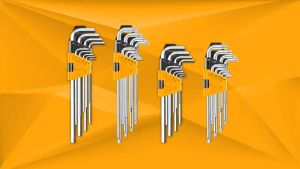 [1.5-10mm] Long Hex Key Set 9pcs INGCO Kunci L Panjang Cr-V HHK11091