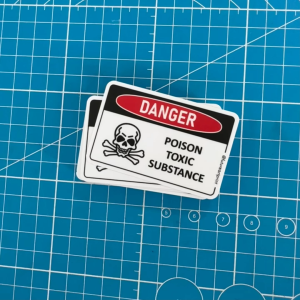 Danger Poison Toxic Substance. Chemical Hazard Toxin Carcinogen. Sticker Sign Danger Caution Signage Label Skull Symbol