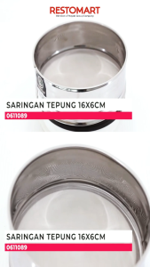 Saringan Tepung / Sifter 16 x 6 cm RESTOMART Stainless Steel (0611089) (F10)