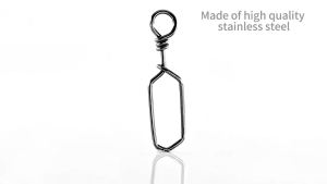 9KM 50Pcs Fishing Snap Stainless Steel Coast Lock Snap Fishing Square Clip Lock Snap Fishing Lure Connector