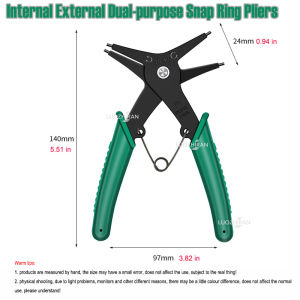 1pcs 2-in-1 Snap Ring Pliers Internal External Circlip Pliers Retaining Ring Remover for Automotive Mechanical Repair Hand Tools