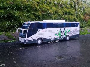 Mainan miniatur bus telolet basuri baik rasa kids panda