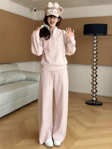 Karrar betsey | Bộ Quần Áo Thể Thao Nữ Màu Hồng  Áo Hoodie Quần Ống Rộng