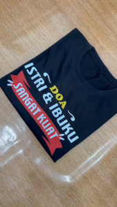 Kaos Distro / Kaos doa Istri & ibu Sangat Kuat / Kaos Lengan Pendek / Kaos Combed 30S