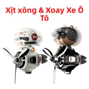 Khử Mùi Xe Hơi Cool Bear Pilot Thiết Kế Máy Bay Cánh Quạt Xoay Đầu Máy Bay Lắc Đầu Vui Nhộn Tinh Dầu Thơm Dành Cho Nam Mùi Hương Đại Dương