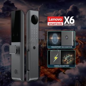LENOVO X6 YE Smart Door Lock for Condo Wooden Door with Fingerprint | Access Card | Password | Mobile Apps Smart Lock Digital