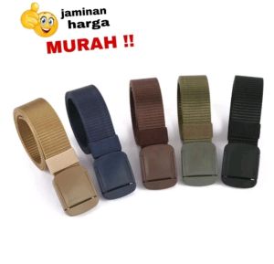Ikat Pinggang Nylon Canvas Impor Kepala Besi Sabuk Kanvas Kepal metal Premium