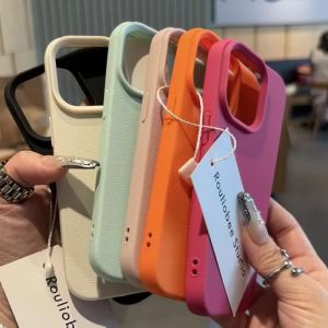 Leather Case For iPhone 11 XR 17 Pro Max Phone Case iPhone 13 14 15 12 16 Pro Max X XS Max 12 Pro 13 Pro Max 15 Pro Max Case With Lanyard Macaron Candy Color Case Skin-Feel Simple Lychee Skin Pattern Case Shockproof TPU Protective Cover