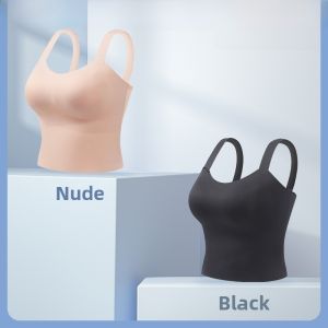MiiOW | Cat Person Seamless Strapless Bra Tank Top Style Underwear With Chest Pad Wide Shoulder Strap Indoor Outdoor Wear Summer Thin Chest Strap