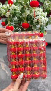 Combo 30 Lồng Đèn Nhung Mini Treo Cây Mai Cây Đào Trang Trí Tết Decor