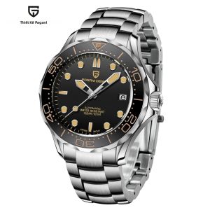 Đồng Hồ Cơ Nam PAGANI DESIGN Màu Vàng Đồng Hồ Đeo Tay Cơ Khí Sang Trọng Tự Động Bằng Thép Không Gỉ AR Sapphire Crystal Chống Sốc Đồng Hồ Đeo Tay Dành Cho Doanh Nhân